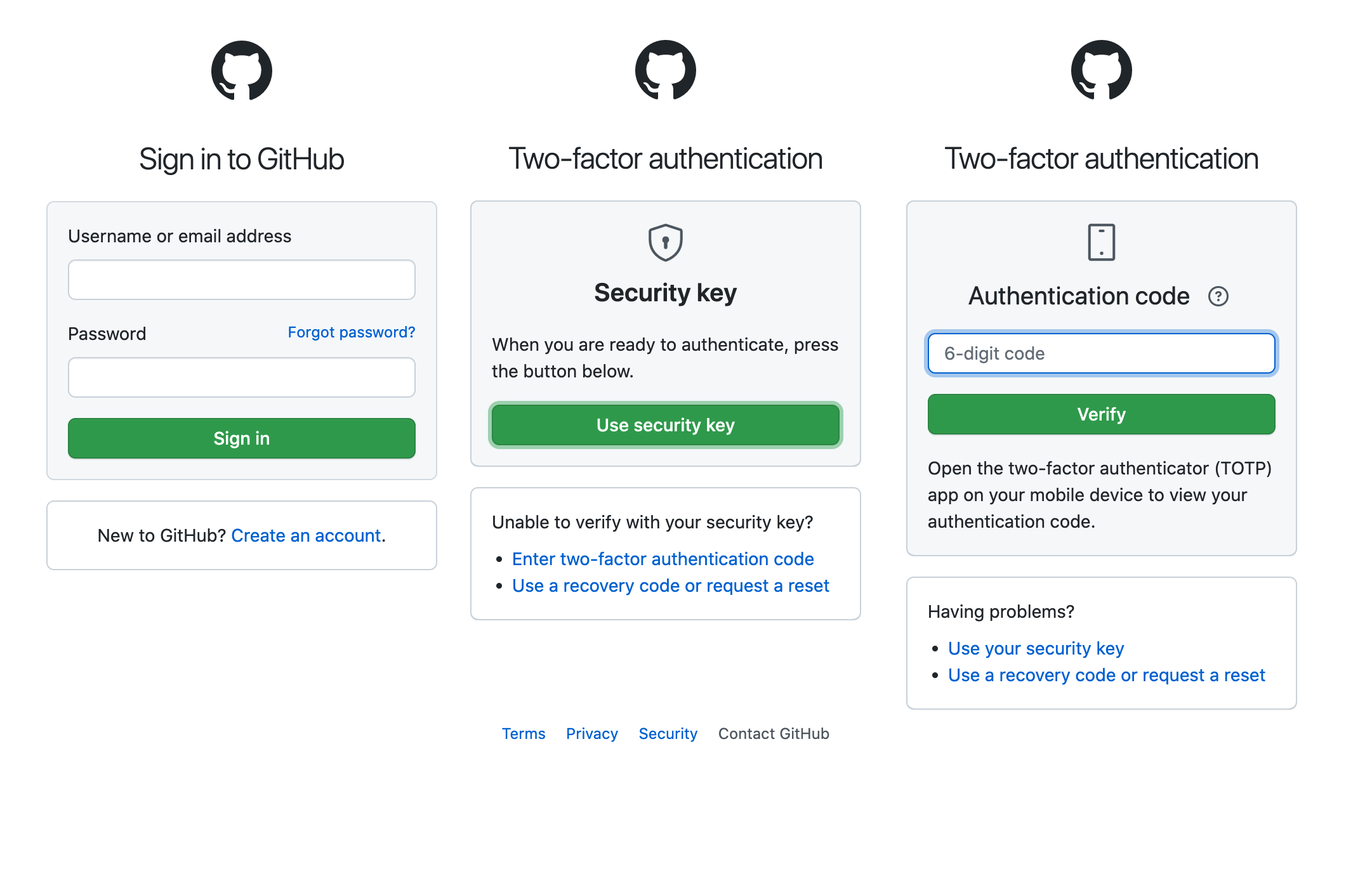 github login form